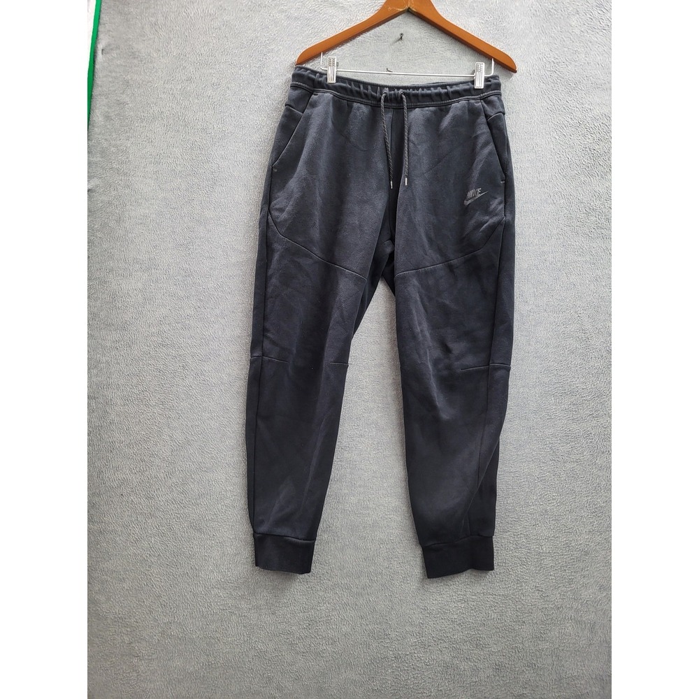 Nike Men Activewear Pants L Black Tech Fleece Jogger 26" READ
